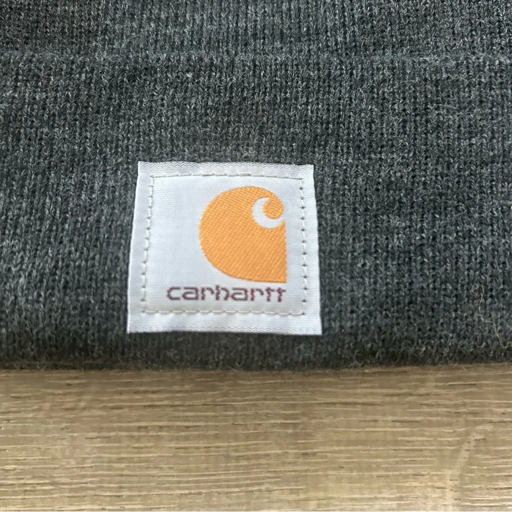 Carhartt Knit Cuffed Gray Beanie - Picture 2 of 6